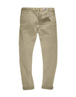 Pantalon chino Marseille Woodash Hero Seven beige, coupe fuselée, poches italiennes, galon tricolore.
