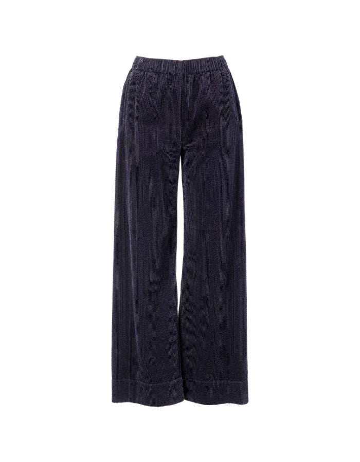 Pantalon large Paxton Midnight Blue en velours côtelé – JC Sophie
