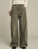 Pantalon Hunter Gris kaki velours côtelé soeur