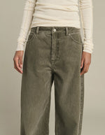 Pantalon Hunter Gris kaki velours côtelé soeur