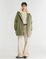 Parka oversize Jade Jeep Bellerose kaki clair à capuche