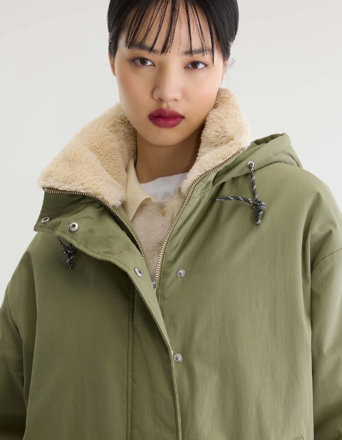 Parka oversize Jade Jeep Bellerose kaki clair à capuche