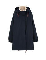 Parka oversize Jade Navy Bellerose à capuche et doublure en fausse fourrure