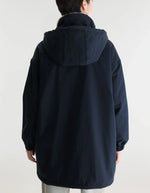 Parka oversize Jade Navy Bellerose à capuche et doublure en fausse fourrure