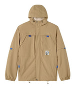Parka hybride pour homme couleur camel en nylon ripstop résistant avec doublure chaude en sherpa et poches zippées, modèle Jad de la marque Jonsen Island