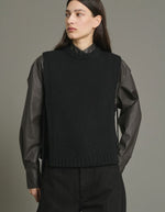 Plastron femme Uzel noir en laine vierge Soeur