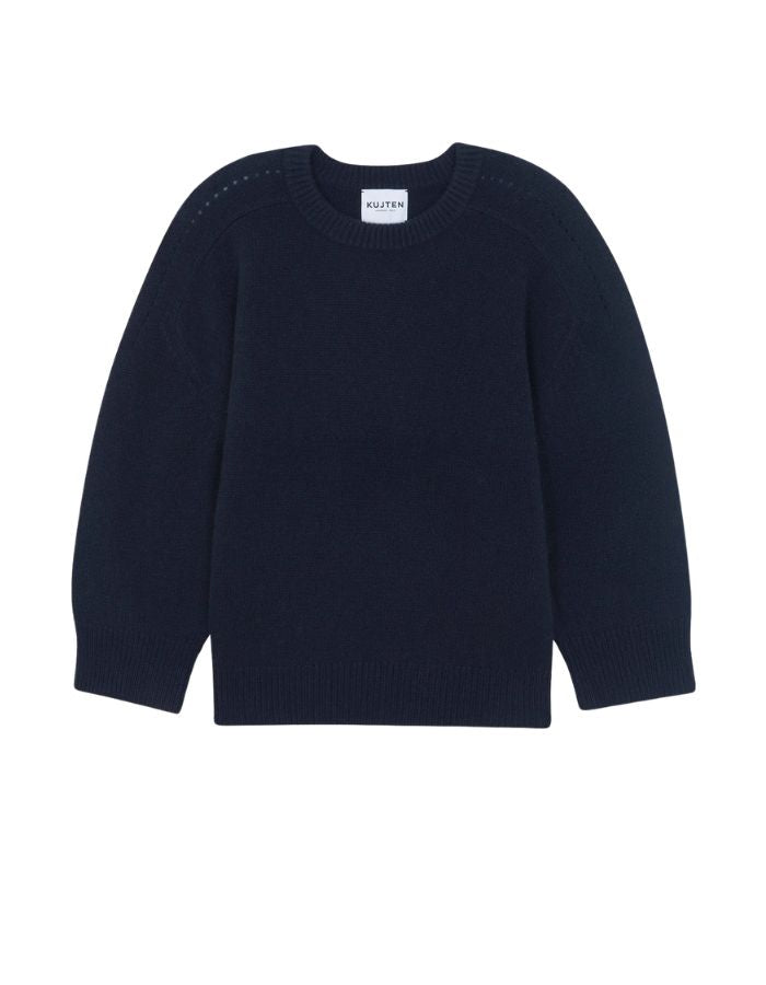 Pull Diane bleu marine foncé en cachemire Kujten