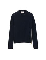 Pull décontracté pour femme en cachemire bleu marine jauge 5 point jersey, modèle Cheyla Pull couleur Marine de la marque ba&sh