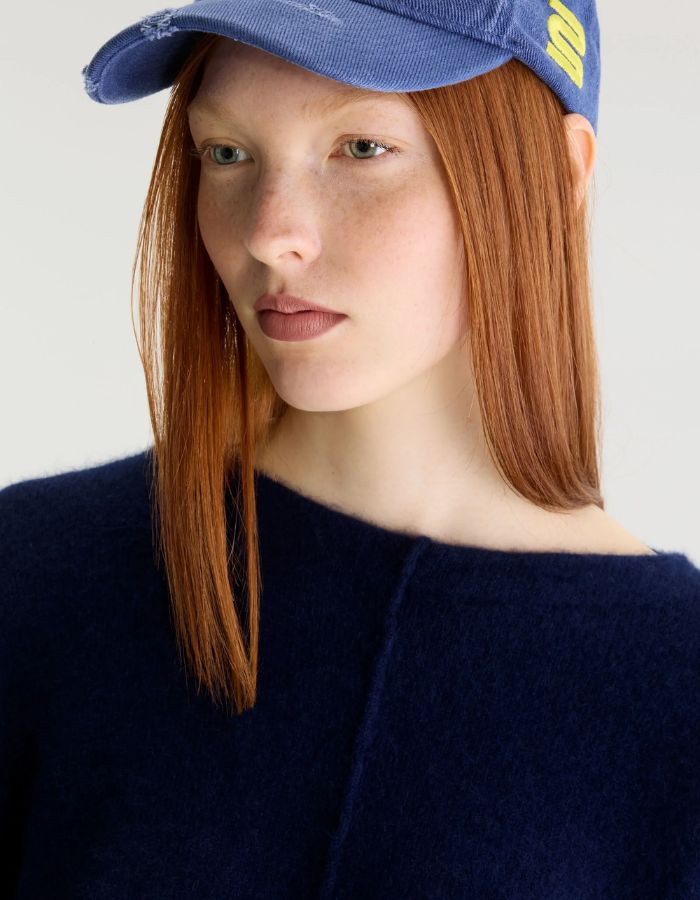 Pull femme Derny Captain bleu marine à encolure bateau Bellerose