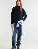 Pull Amedo Navy bleu marine à col cheminée pour femme Bellerose