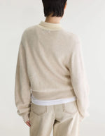 Pull Dusto Oyster gris beige à col polo pour femme Bellerose