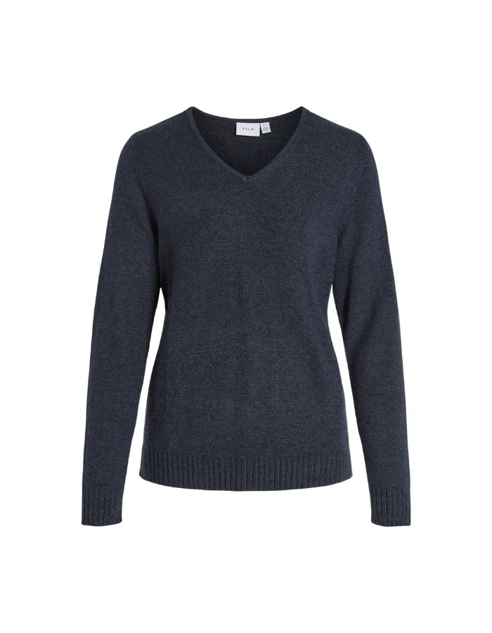 trinity-pull-col-v-maille-navy-vila