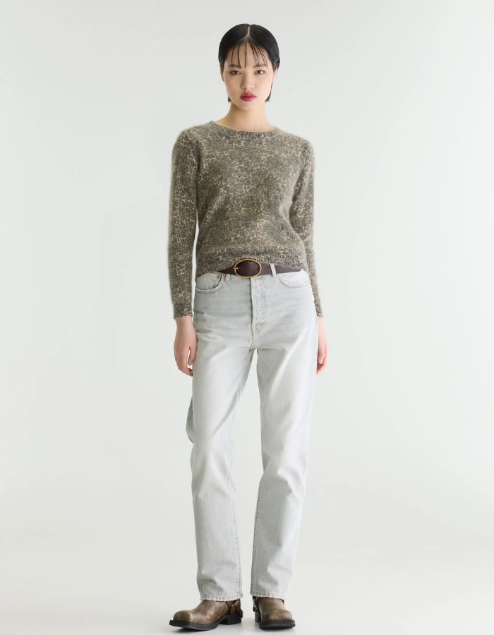 Pull Datti Display A Bellerose en angora à imprimé léopard