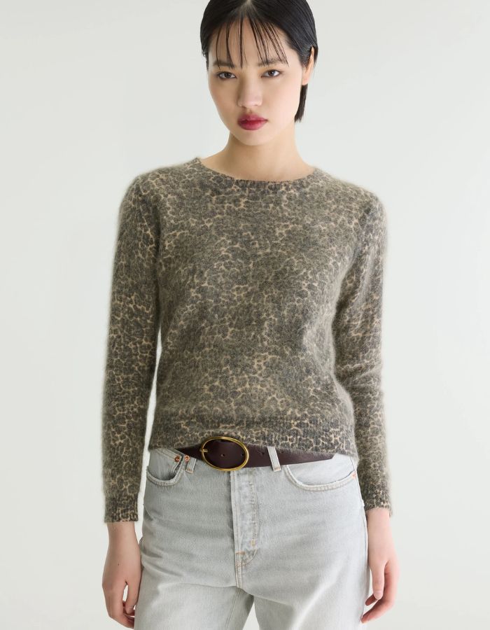 Pull Datti Display A Bellerose en angora à imprimé léopard