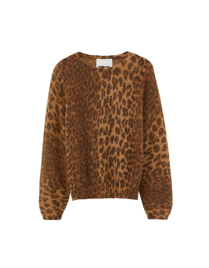 Pull Dioal Combo A Bellerose en maille léopard camel et marron