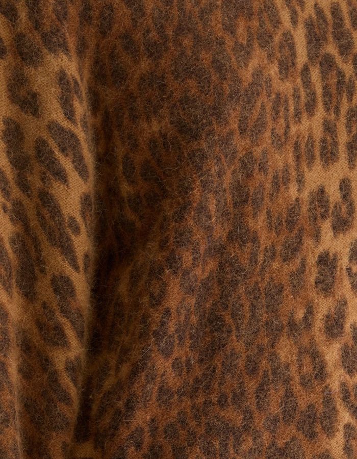 Pull Dioal Combo A Bellerose en maille léopard camel et marron