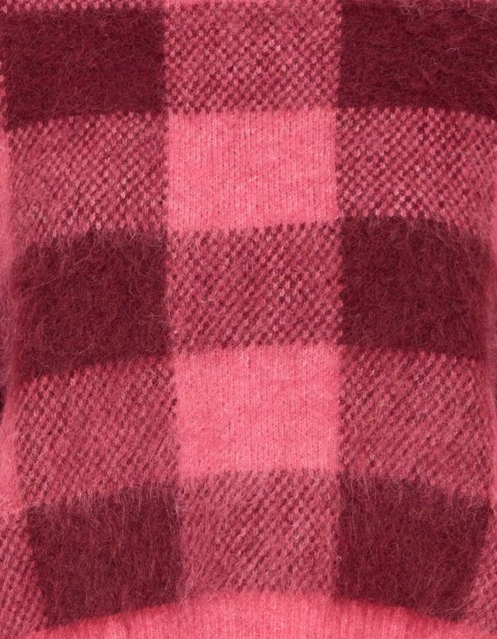 Pull Elena Fruit Dove à carreaux bordeaux – ICHI