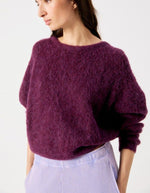 Pull col rond Niby Canneberge Chiné American Vintage 