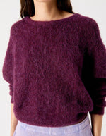 Pull col rond Niby Canneberge Chiné American Vintage 