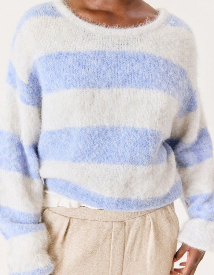 Pull Niby Rayures Givre en alpaga – American Vintage