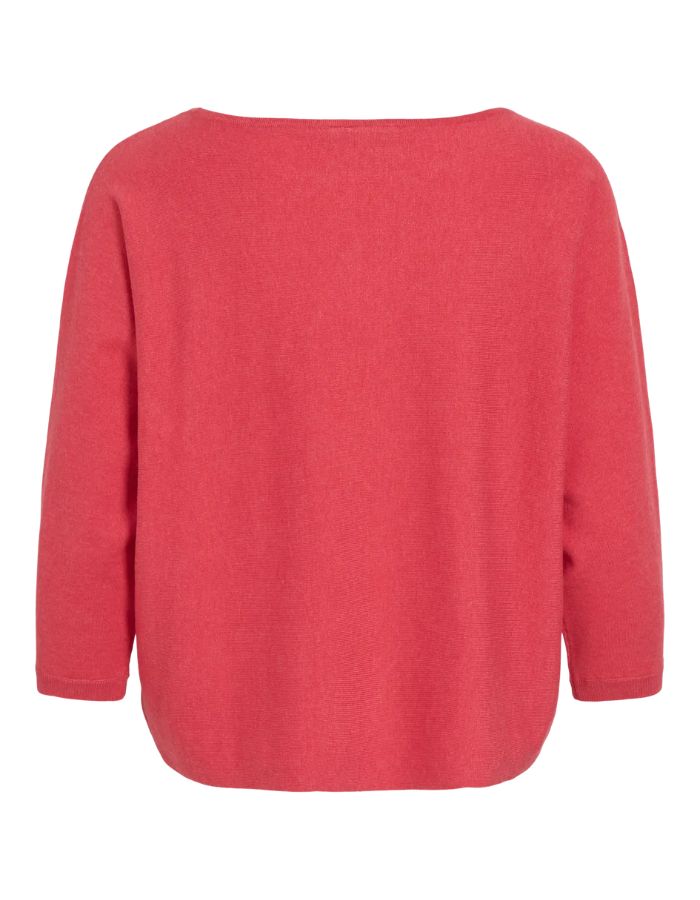 Pull Malu Vila Hibiscus en maille, col bateau, manches 3/4, coupe ample.