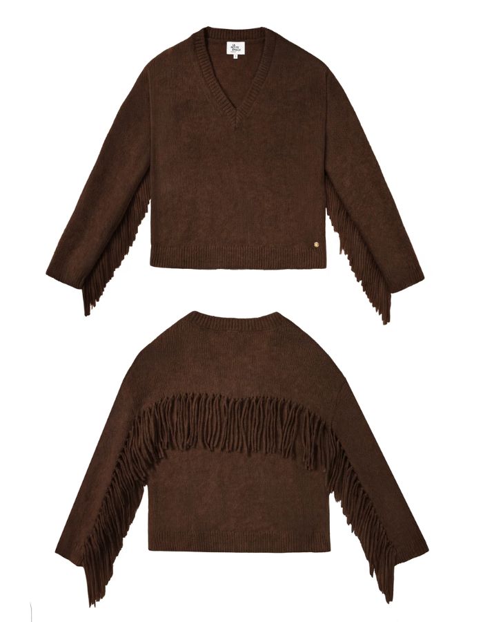 Pull Moon à franges Marron La Petite Étoile 