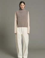Pull Or Beige Gris plastron Soeur