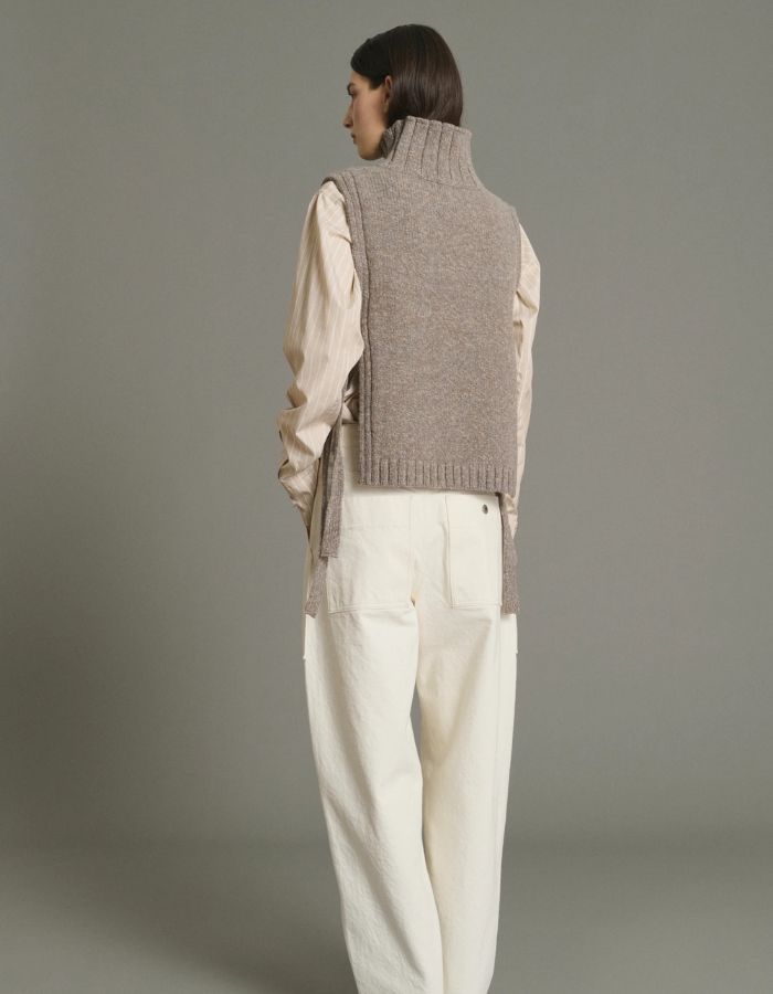 Pull Or Beige Gris plastron Soeur