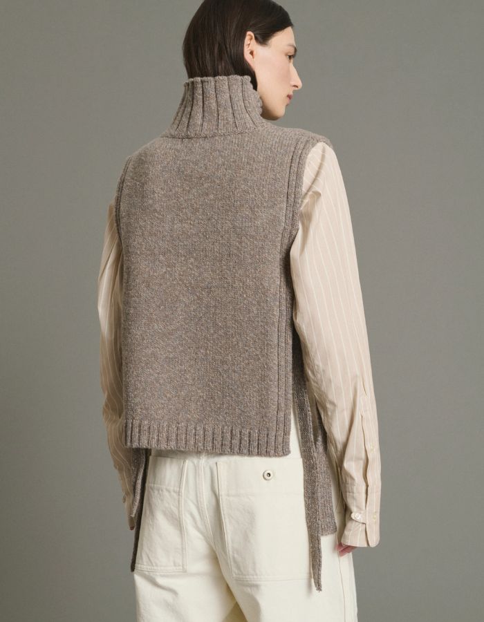 Pull Or Beige Gris plastron Soeur