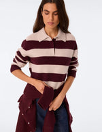 Pull Royce Bordeaux Avoine rayé Kujten