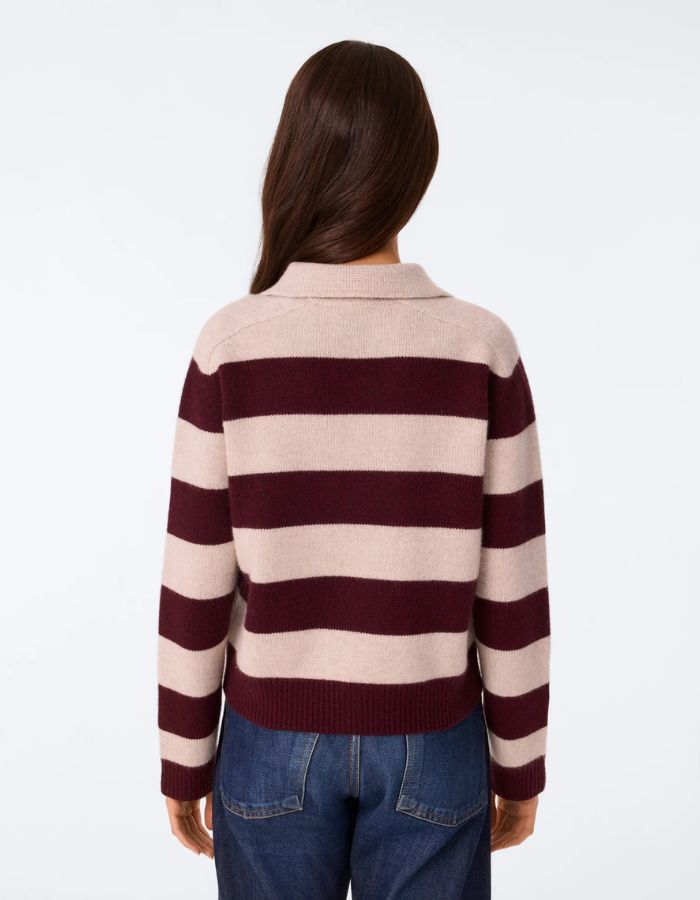 Pull Royce Bordeaux Avoine rayé Kujten