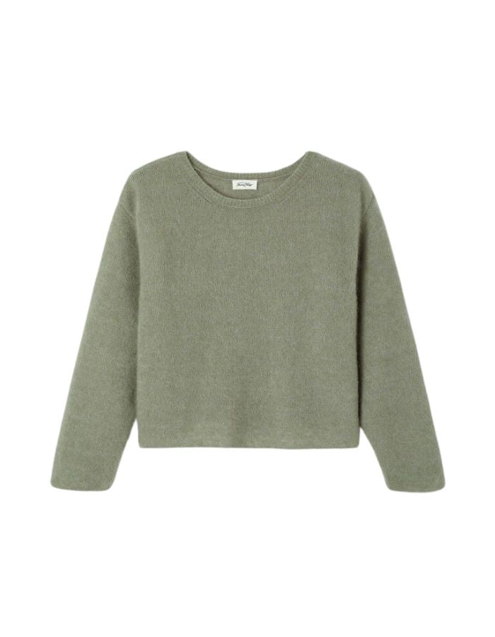 Pull Vitow Kaki multichiné en alpaga et laine – American Vintage