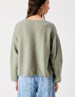 Pull Vitow Kaki multichiné en alpaga et laine – American Vintage