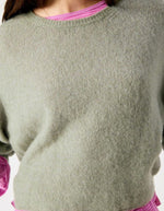 Pull Vitow Kaki multichiné en alpaga et laine – American Vintage