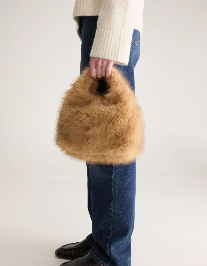 Petit sac Hochet Ambre en fausse fourrure Bellerose