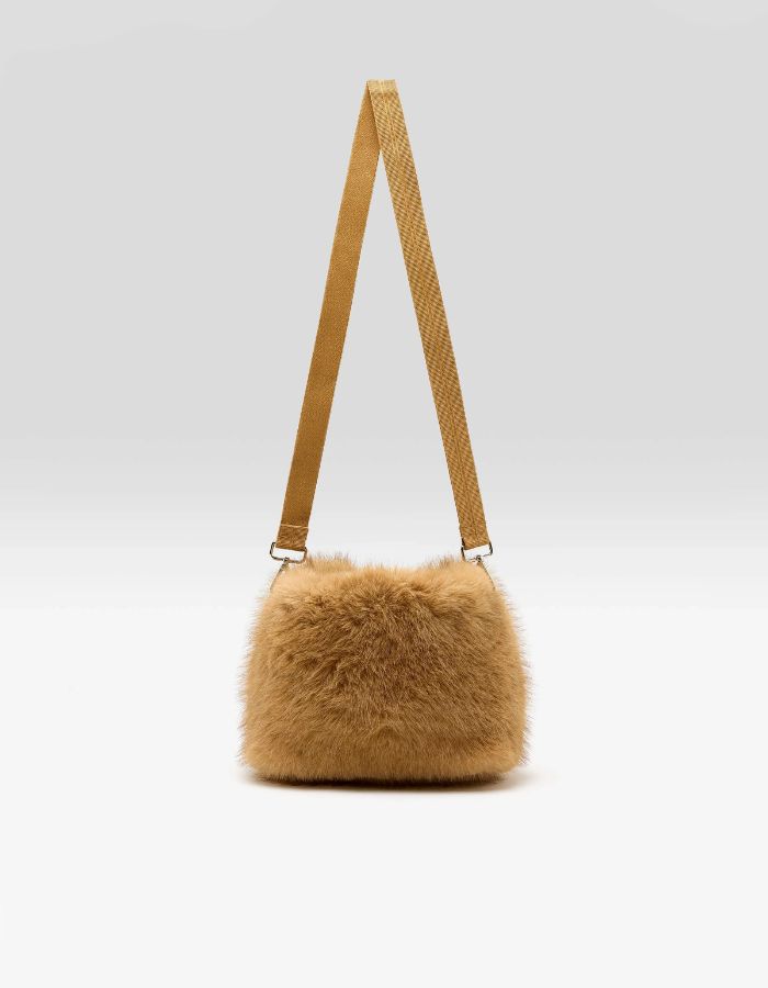 Petit sac Hochet Ambre en fausse fourrure Bellerose