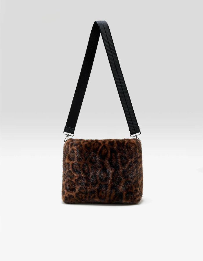 Sac Jelga en fausse fourrure léopard Bellerose