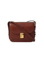 Sac Bellissima Mini cognac en cuir caviar avec fermoir monogramme doré et bandoulière ajustable.