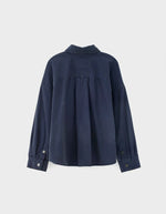 Surchemise Navy Wandy Bellerose coupe relaxed avec pli d'aisance au dos et poignets ajustables.