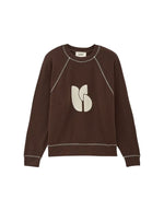 Sweatshirt pour femme en coton biologique marron chocolat, modèle Bart de la marque ba&sh. Présente une coupe confortable confectionnée au Portugal.