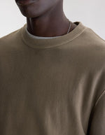 Sweatshirt homme Flake Dust kaki à col rond Bellerose