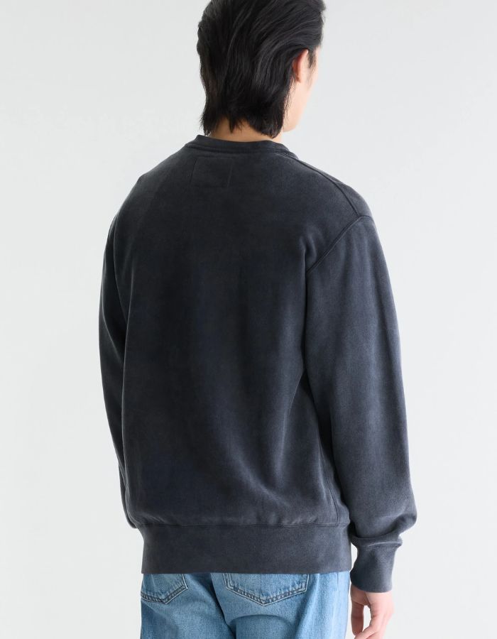 Sweatshirt homme Flake Meteorite gris foncé à col rond Bellerose