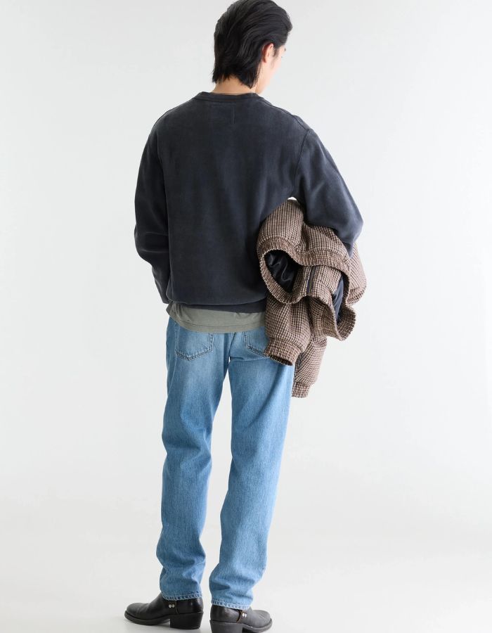 Sweatshirt homme Flake Meteorite gris foncé à col rond Bellerose