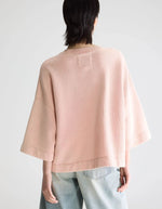 Sweatshirt Farlol Rosette Bellerose oversized rose délavé en molleton léger, manches courtes amples.