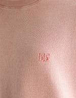 Sweatshirt Farlol Rosette Bellerose rose délavé, coupe oversized, avec logo "bb" brodé.