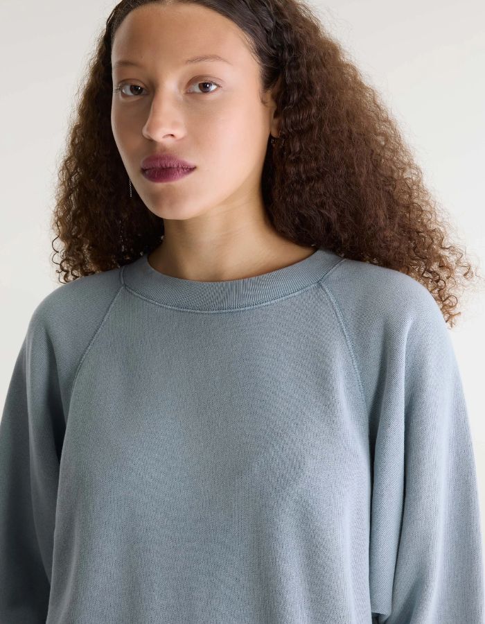 Sweatshirt Fella Metal Blue en molleton bleu délavé pour femme Bellerose