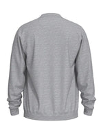 Dos du Sweatshirt col rond pour homme en coton biologique gris clair chiné Light Grey Melange, modèle Relaxluke de la marque SELECTED HOMME. Présente une coupe droite avec finition en bord-côte au col, aux poignets et à la taille