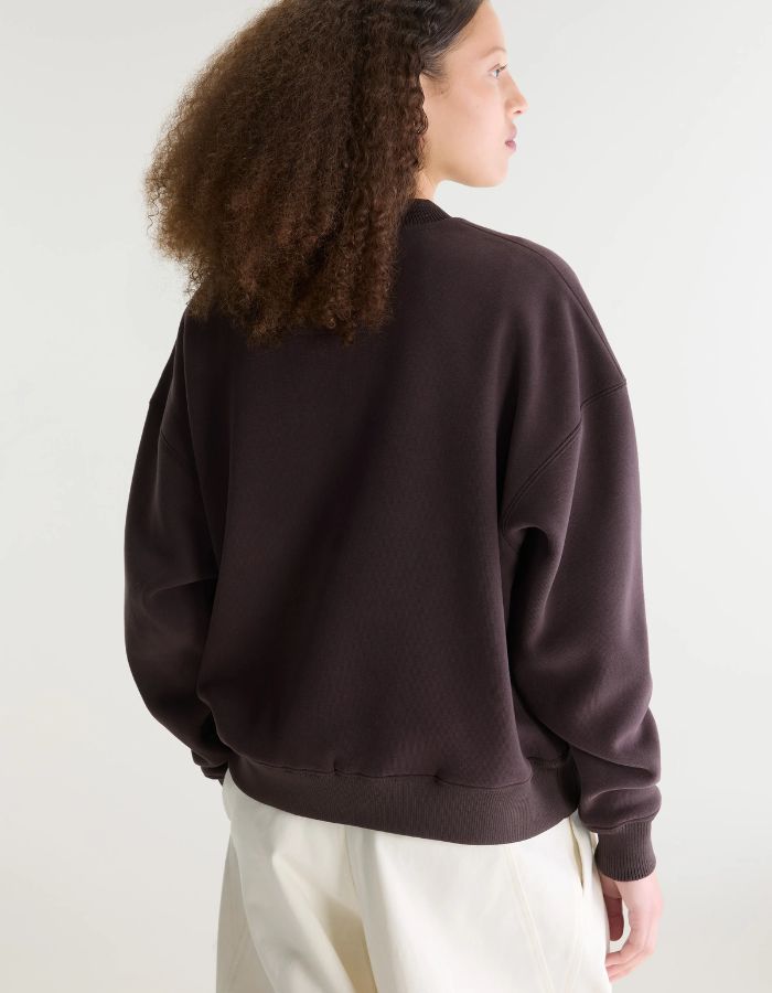 Sweatshirt Temi Dark Roast marron foncé à col rond pour femme Bellerose