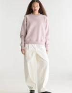 Sweatshirt Temi Glycine rose poudré à col rond pour femme Bellerose