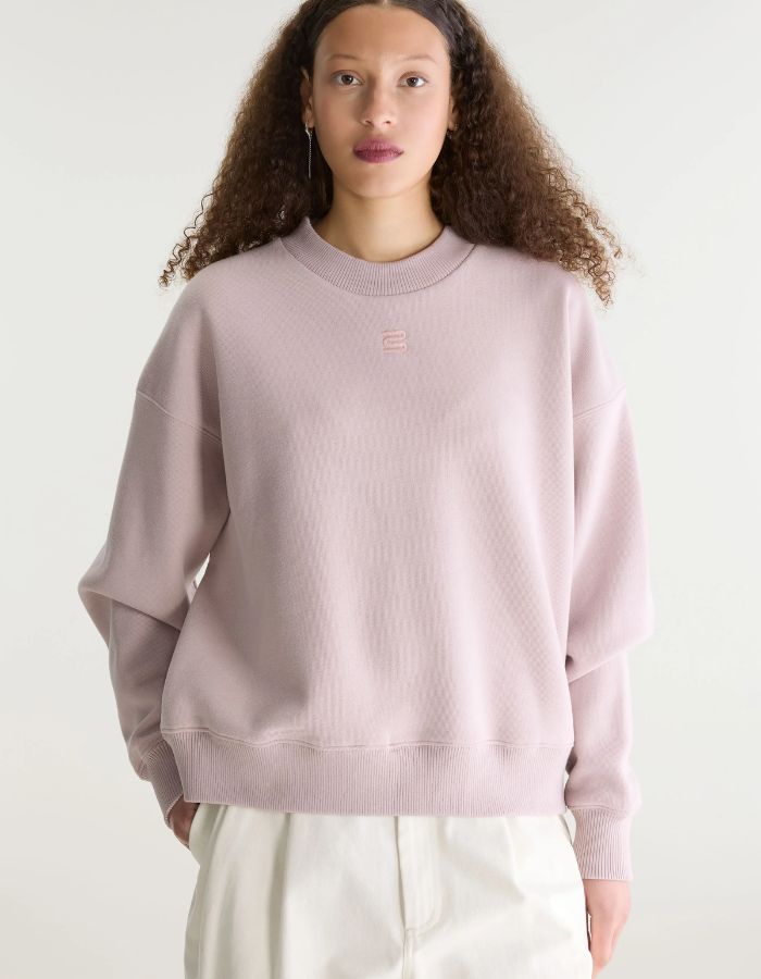 Sweatshirt Temi Glycine rose poudré à col rond pour femme Bellerose